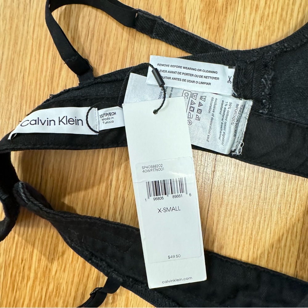 NWT Calvin Klein Sculpt Denim Bra Top XS - Picture 3 of 4